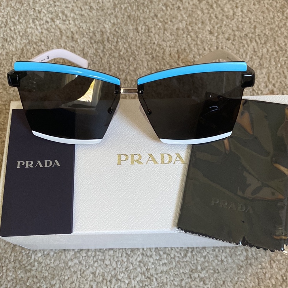 Prada 66 mm rectangular sunglasses with case - image 4